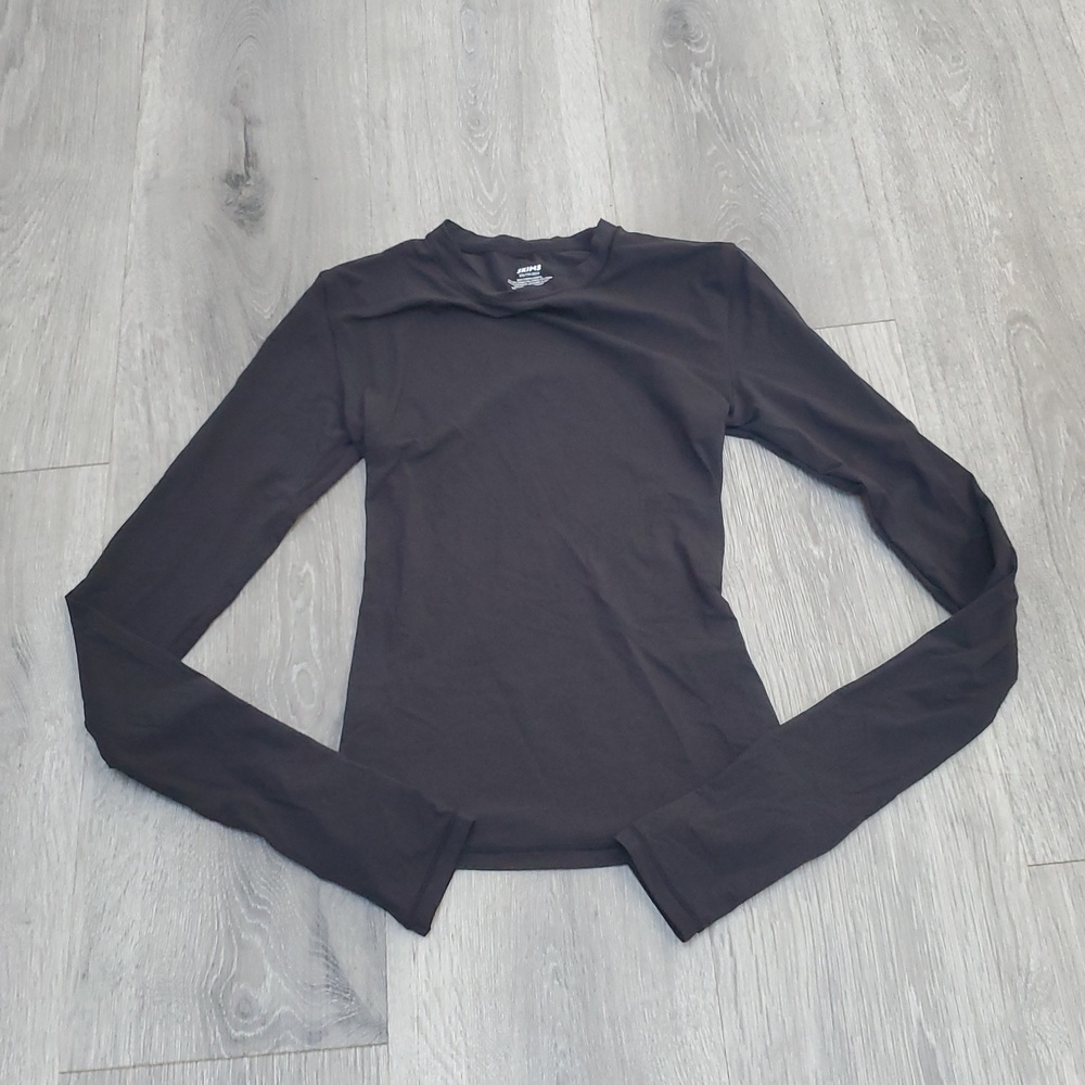 SKIMS Fits Everybody Black Long-Sleeve Crewneck Top Size Xxs In Great Condition - Picture 3 of 5